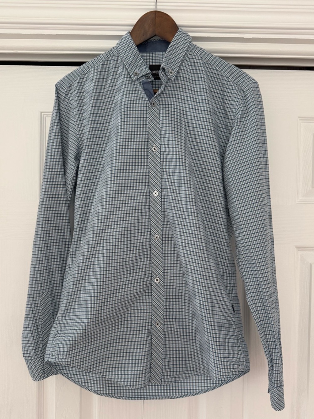 Boss Hugo Boss Slim Fit Blue Checked Button-Down Shirt